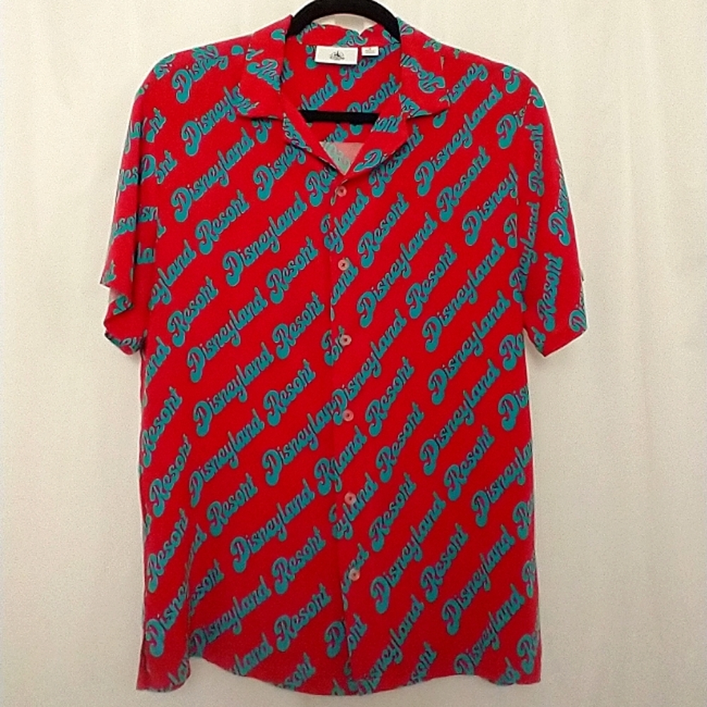 Excellent Used Condition Men's Disneyland Resort Rayon Button - Down Shirt Small